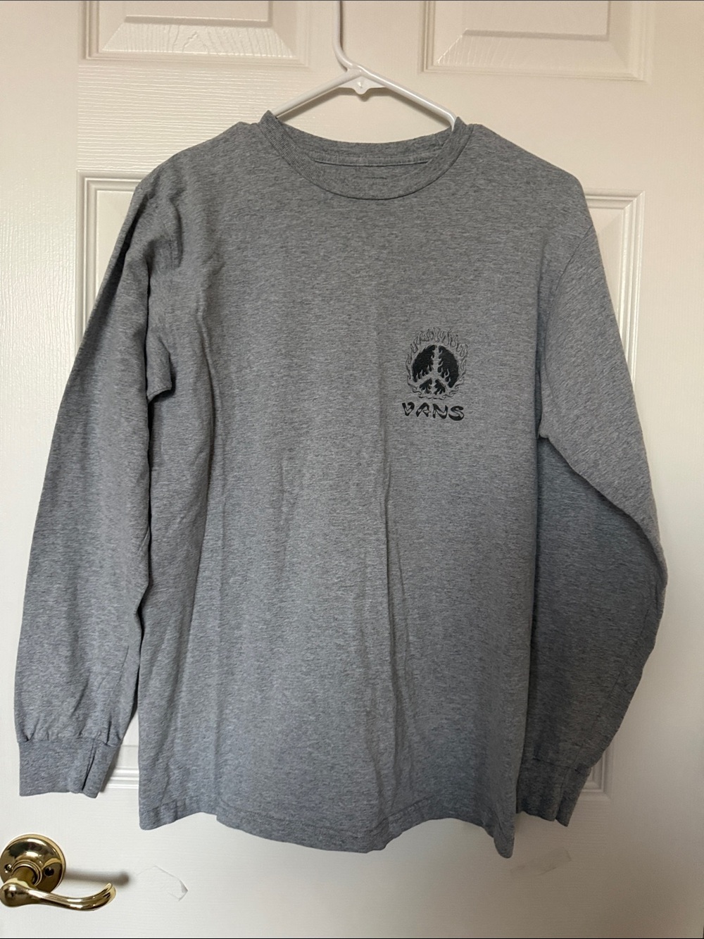 Vans Gray Long Sleeve Graphic Tee with Chest Logo